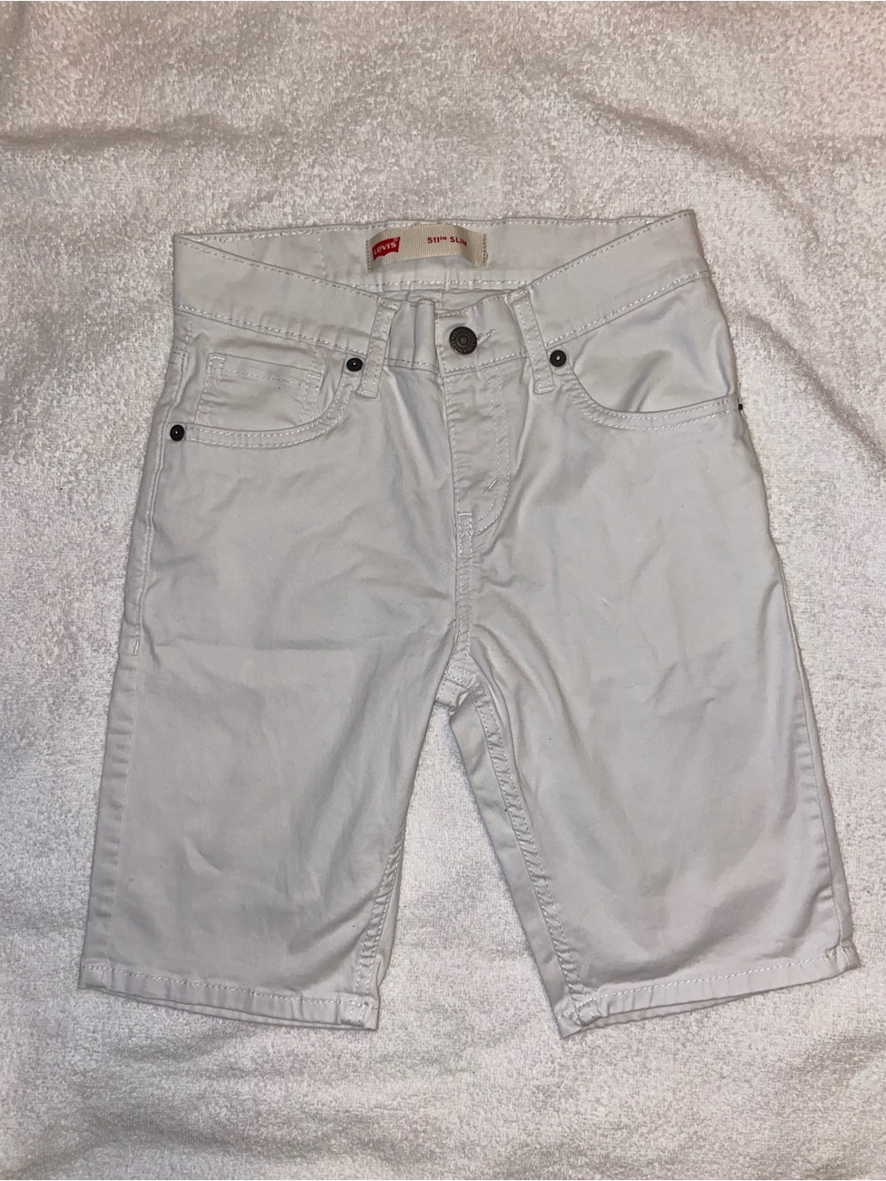 Levi's White Kids Twill Shorts